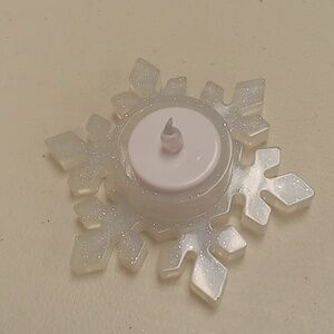 Handcrafted resin snowflake candle holder